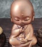 Boy Buddha Child Statues, Hand Painted Stoneware, Shelf Sitters, Buddhist Altar - Image 3