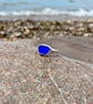 Rare Blue Sea Glass and Sterling Silver Ring- Size M  - 1327 - Image 2