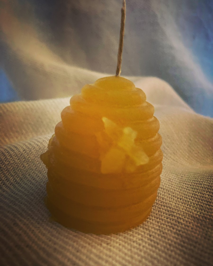 Beeswax Organic Beehive Shaped Candles (pair)