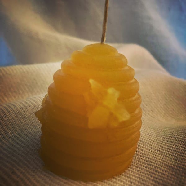 Beeswax Beehive Shaped Candles (pair)