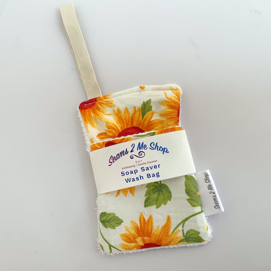2 in 1 Exfoliating Soap Saver - Sunflowers
