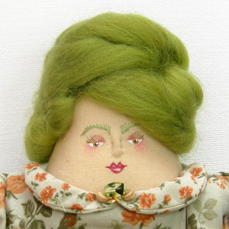 Cecily, a handmade rag doll