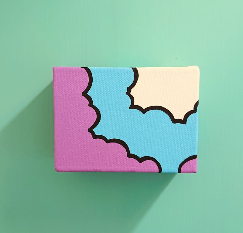 Original Acrylic Cloud Painting on chunky canvas