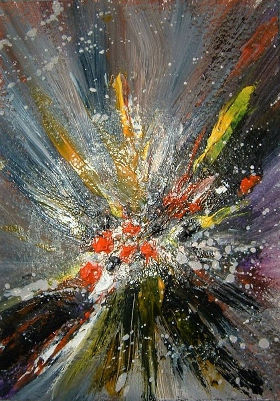 original art abstract acrylic painting ( ref f 174)