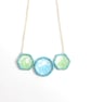 Embroidered Necklace, Geometric Pendant - Image 2
