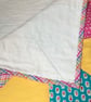 Patchwork Cot quilt - Yellow windmill design. Cotton and soft bamboo. - Image 3