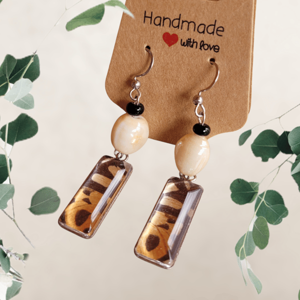 Upcycled Butterfly Book Drop Earrings 