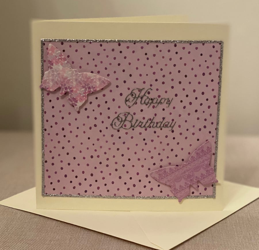 Handmade Butterfly Birthday Card