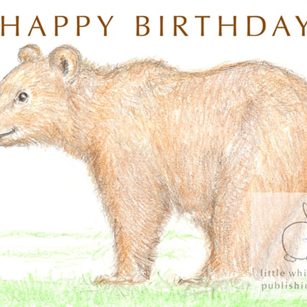 Billy the Brown Bear - Birthday Card