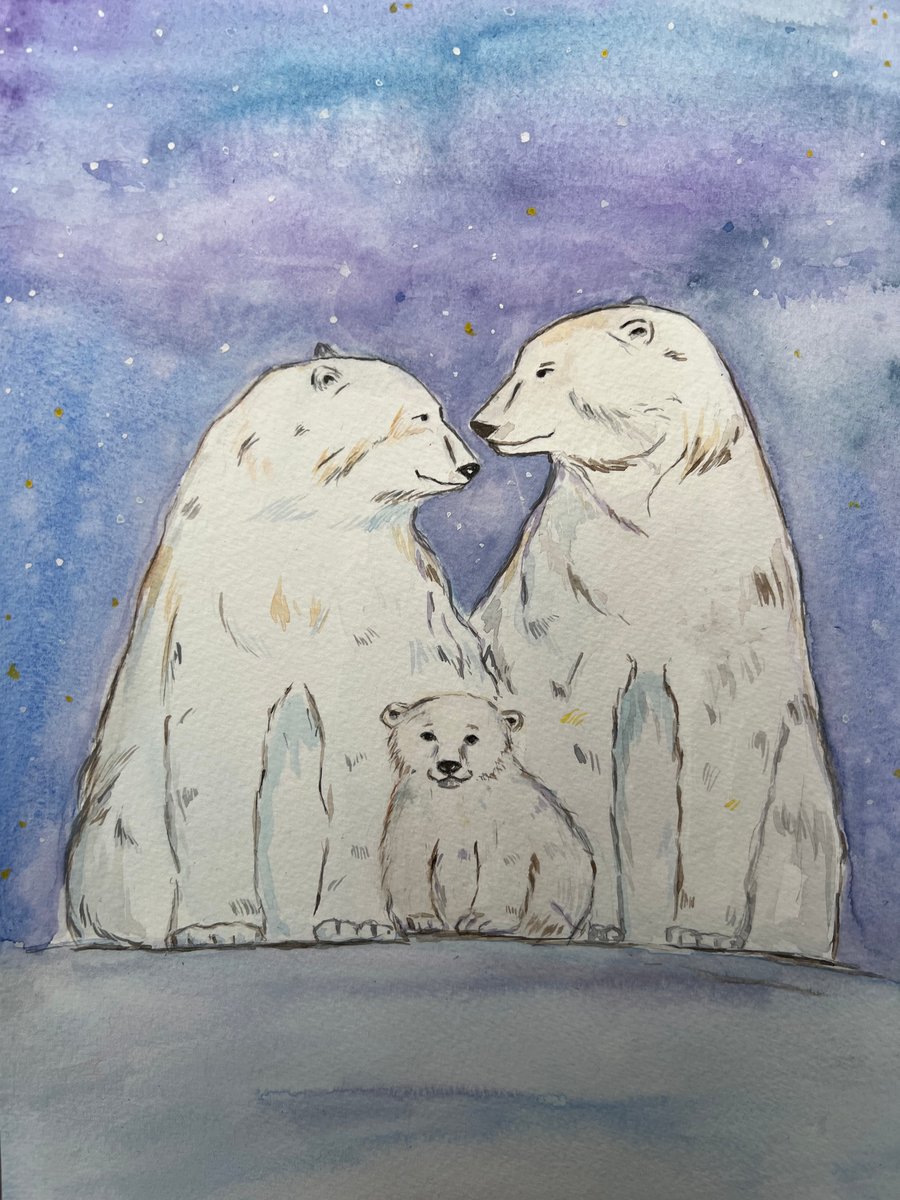Custom Bears Family Watercolor illustration