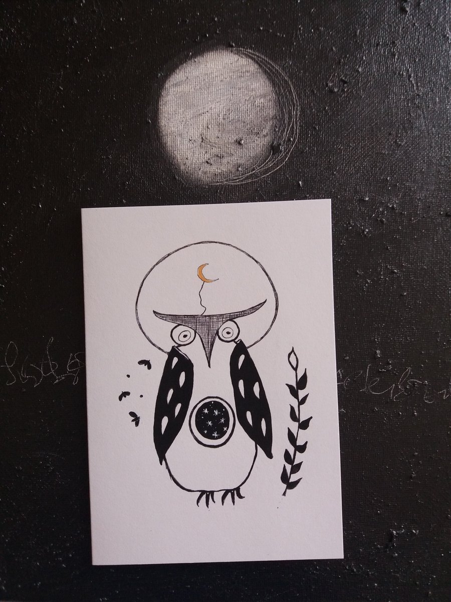 inky owl - notecard