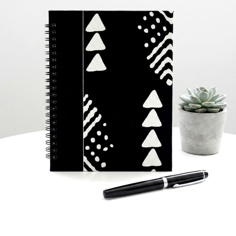 Monochrome Pattern A5 Notebook Handmade Stationery Gift