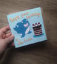 Happy shark with cake birthday card - Image 1