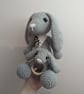 Crochet Bunny and Teether Set, Newborn Gift - Image 4