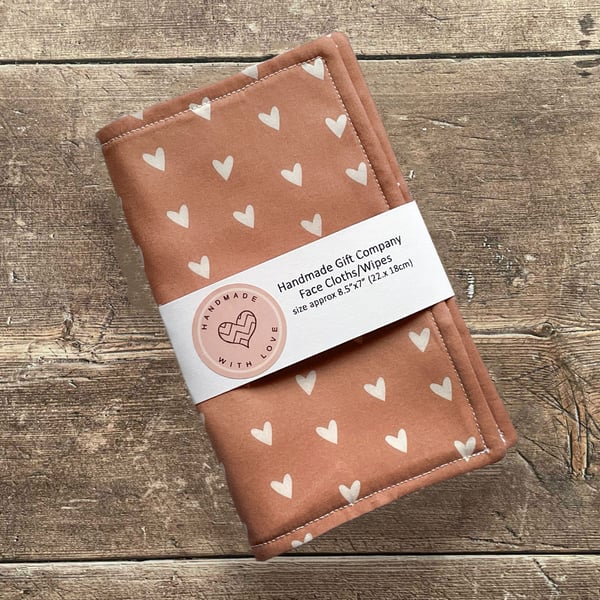 Handmade 2 Pk Face Wipes, Face Cloths, Face Flannels, Eco-Friendly Wipes-FCW29