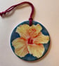 Flower ornament - Orange Hibiscus - tropical flower, tropical Christmas decor - Image 4