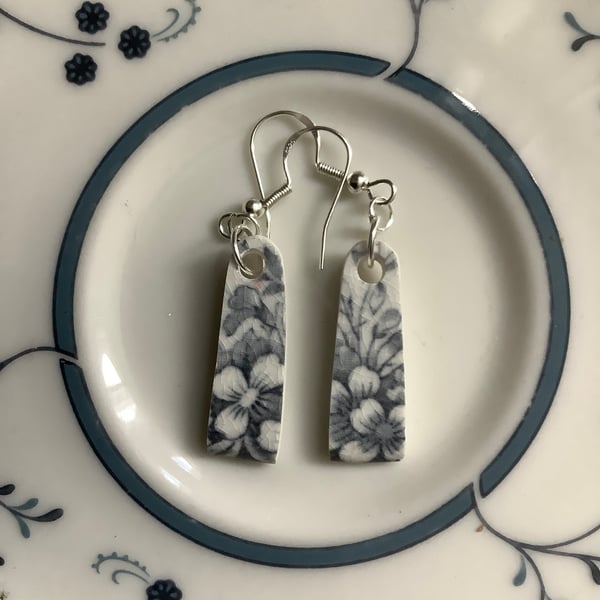 Handmade Ceramic Earrings One of a Kind Sterling Silver Eco Friendly Gifts.