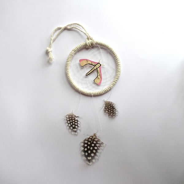 Pink Moth Dreamcatcher - READY TO SHIP