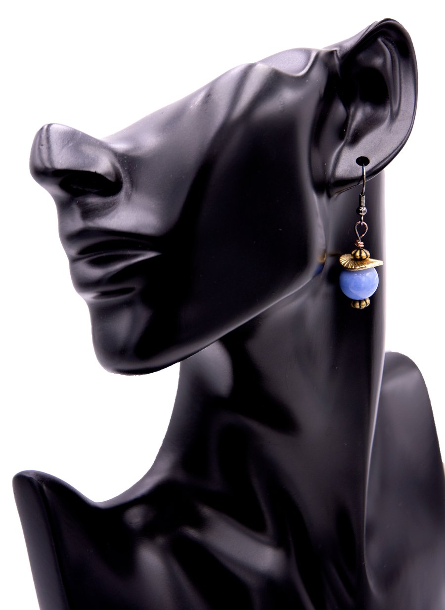 Blue beaded earrings