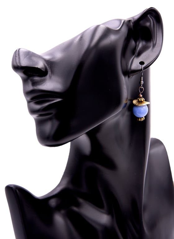 Blue beaded earrings