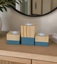Handmade Wooden Candle Holder Set - Reclaimed Wood Tealights