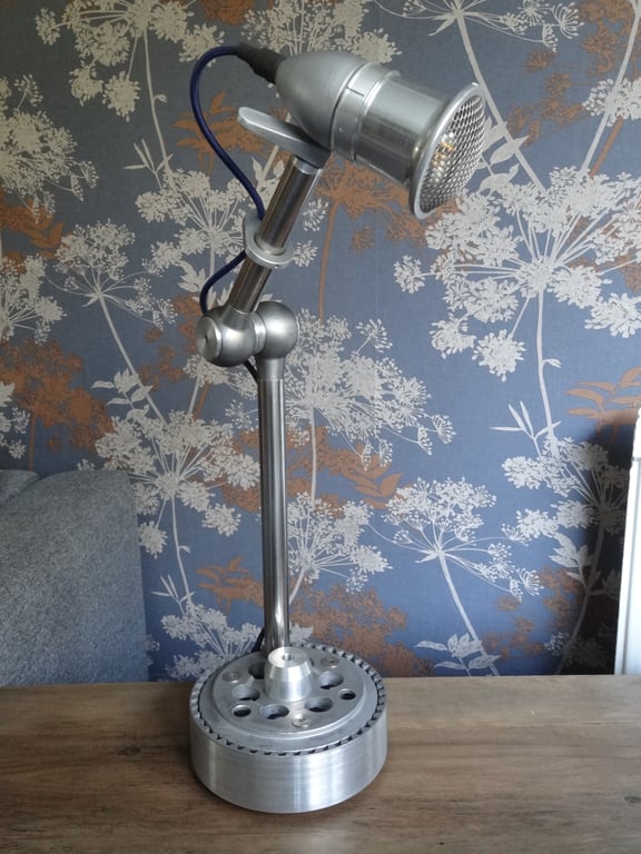 A one off metal lamp - perfect for reading or as mood lighting