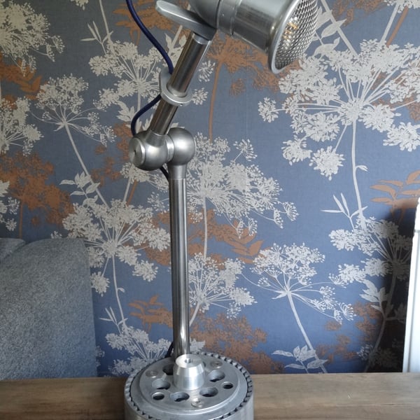 A one off metal lamp - perfect for reading or as mood lighting