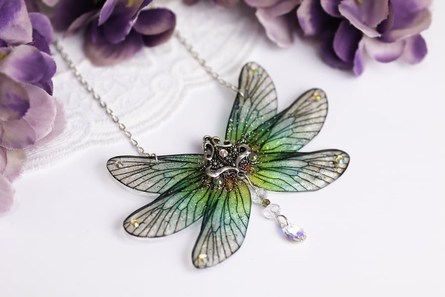 Fairy Wing Earrings - Butterfly Cicada - Fancy Rainbow - Fairycore - Gift - Boho