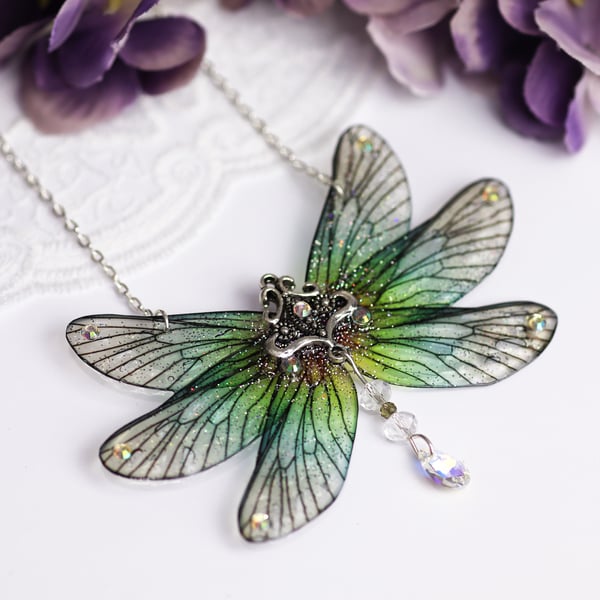 Fairy Wing Earrings - Butterfly Cicada - Fancy Rainbow - Fairycore - Gift - Boho