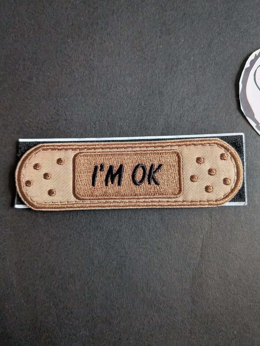 I'M OK Plaster Embroidered Velcro Patch - 10x3cm