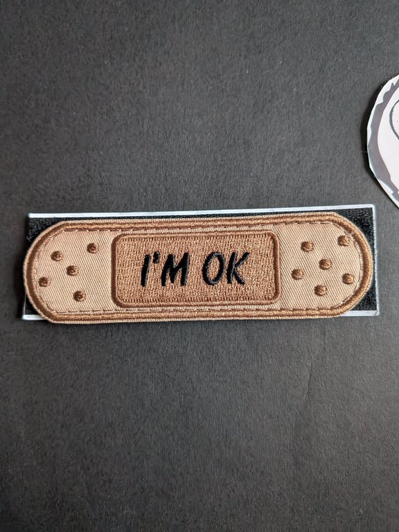 I'M OK Plaster Embroidered Velcro Patch - 10x3cm