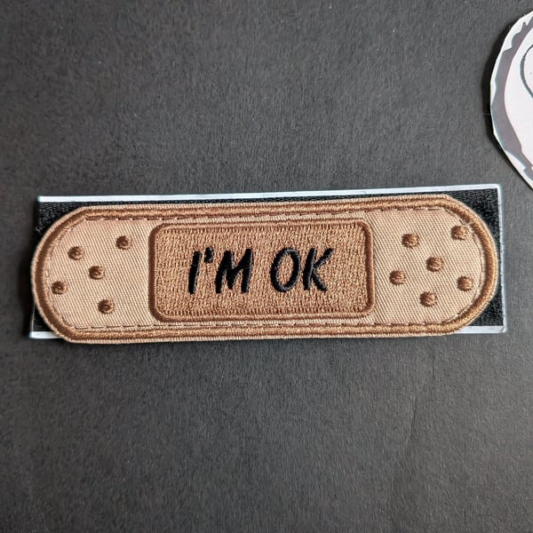 I'M OK Plaster Embroidered Velcro Patch - 10x3cm