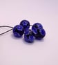 Handmade blue floral patterned lamp work glass beads - Image 6