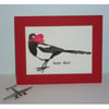 **free UK P&P** Lino print card "You have stolen my heart"