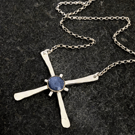 Sterling Silver Kyanite Silver & Gold Pendant, Handmade Urban WEDDING