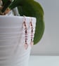 Pink Glass Cat's Eye & Copper Earrings with Pink Glass Leaves Jewellery Jewelry - Image 4