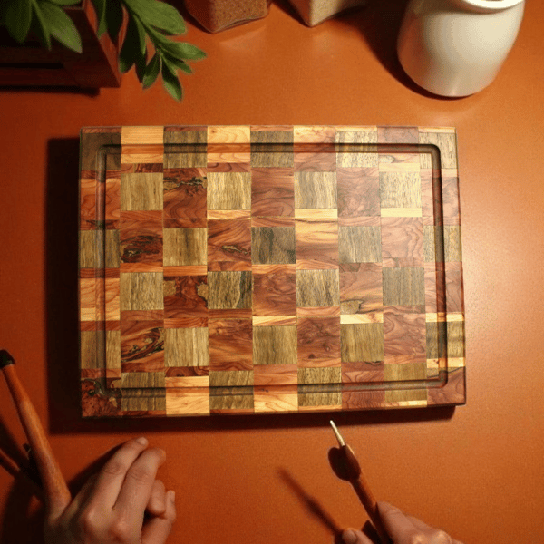 Handcrafted Walnut & Cherry Cutting Board, Artisan Kitchen & Serving Board
