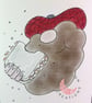 Beardy Bloke with a Chip Butty, Fun Blank Card - Image 2