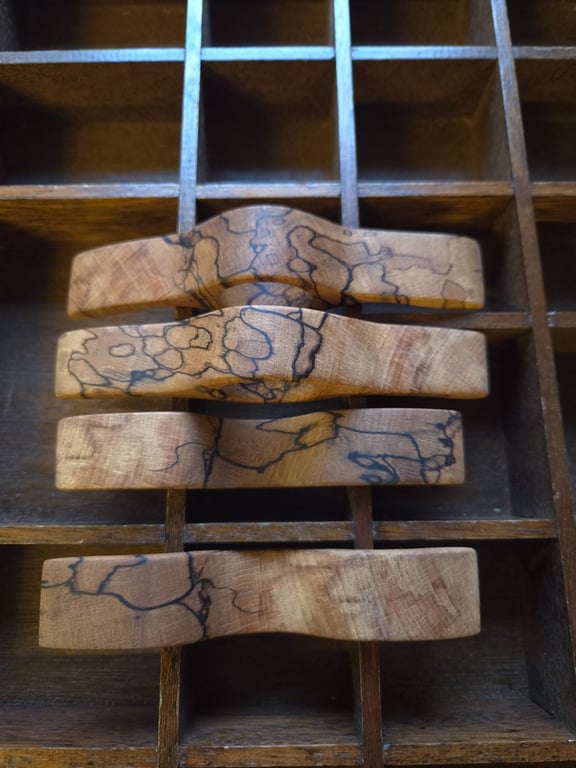 Spalted Beech Parquet Art Open & Closed Top  Page Holders