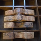 Spalted Beech Parquet Art Open & Closed Top  Page Holders