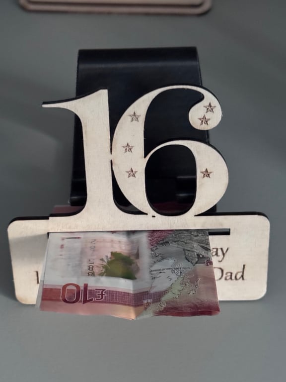 Personalised Birthday Money Holder – Wooden Milestone Birthday Cash Gift