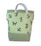 Extra Large drawstring knitting bag with cat print, multi pockets project bag