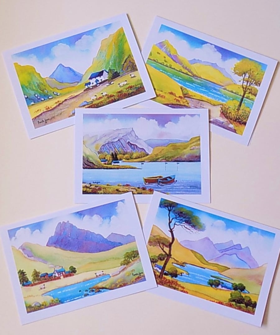 The North Wales, Collection, Set of 5, Size A5, Blank inside for own message