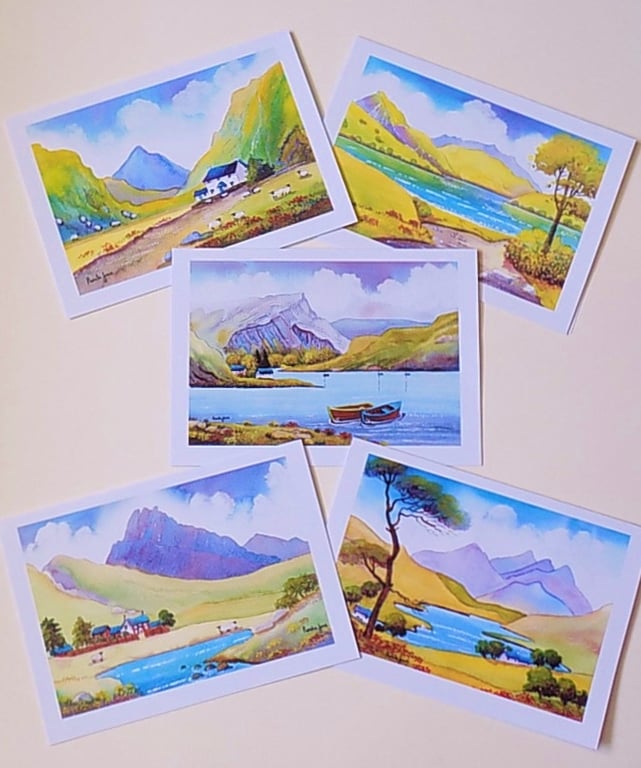 The North Wales, Collection, Set of 5, Size A5, Blank inside for own message