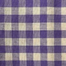 Purple Gingham Linen-Cotton Fabric, Medium Weight, by the metre