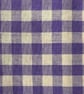 Purple Gingham Linen-Cotton Fabric, Medium Weight, by the metre