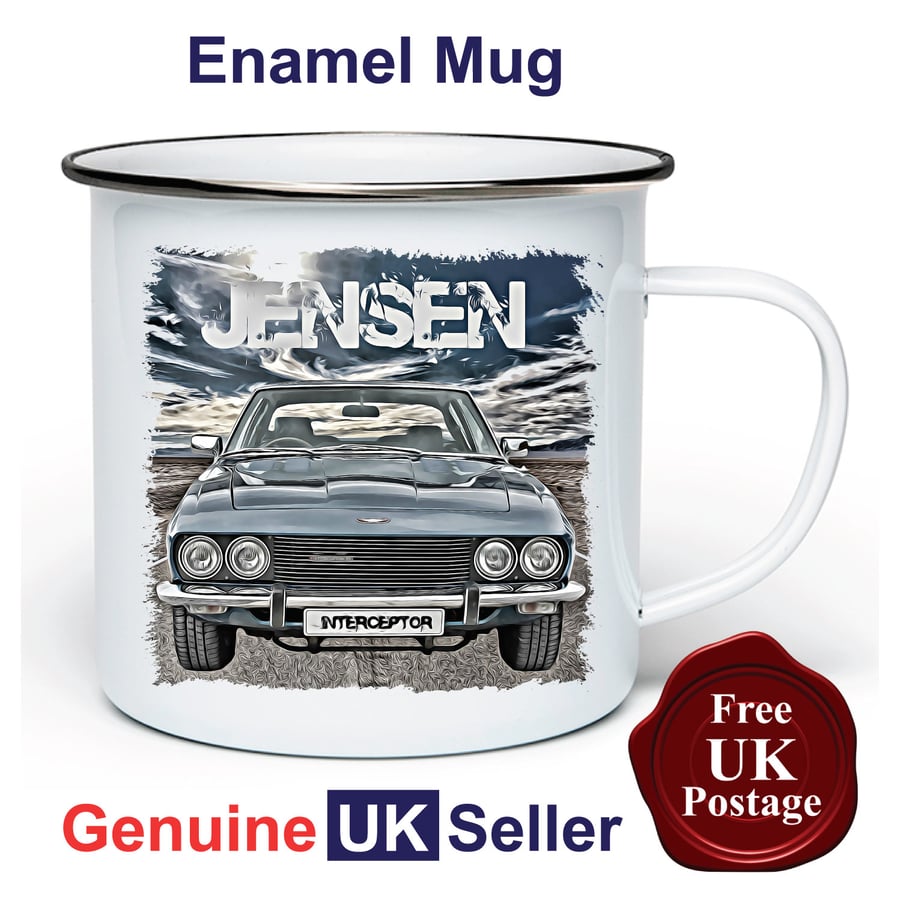 Jensen Interceptor Mug, Camping Mug, Hiking Mug, Fishing Mug, Outdoor Mug,