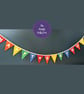 Rainbow Polka Dot Happy Birthday Bunting Handmade From Felt  - Image 5