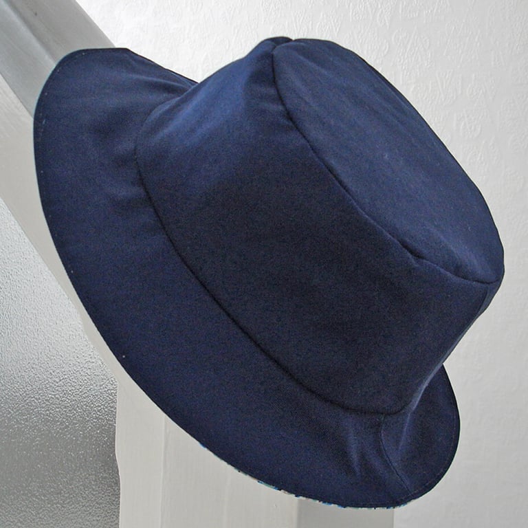 Hat Navy Blue Bucket Hat Plain Sun Hat Reversible Summer Hat