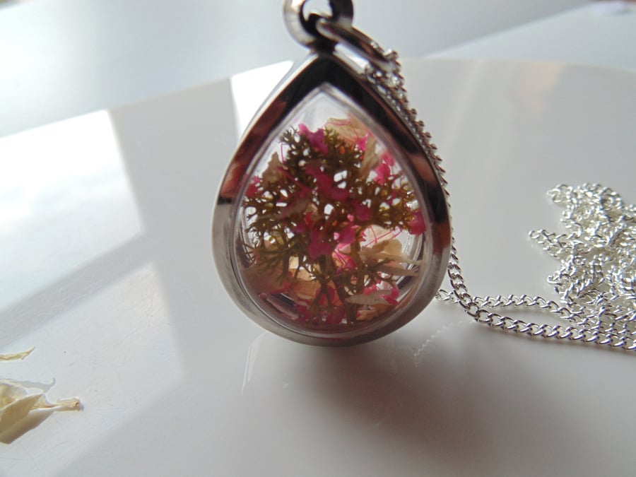 Cherry Blossom Tree Teardrop Pendant 